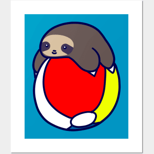 Beach Ball Sloth Posters and Art